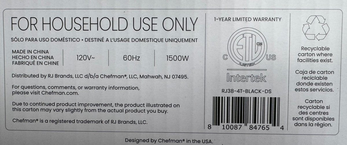 Chefman 4 QT Compact Air Fryer – Black - Sumara Shop LLC