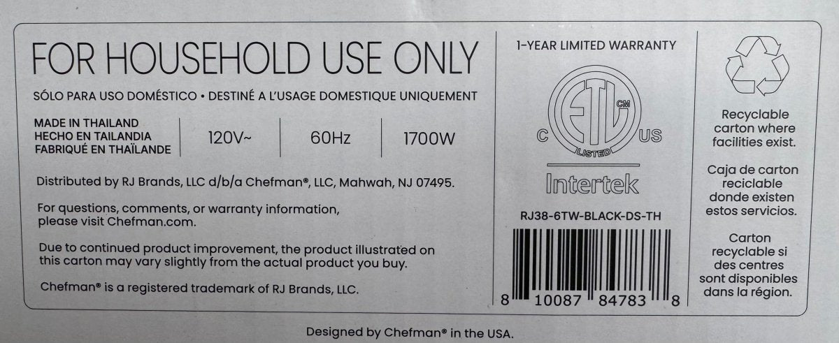 Chefman 6 QT Compact Air Fryer with Window – Black - Sumara Shop LLC