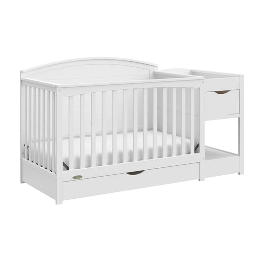 Graco Bellwood 5-in-1 Convertible Crib with Changing Table (White)