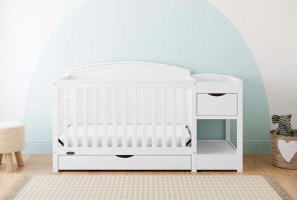 Graco Bellwood 5-in-1 Convertible Crib with Changing Table (White)