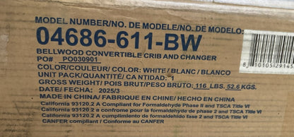 Graco Bellwood 5 - in - 1 Convertible Crib with Changing Table (White) - Sumara Shop LLC