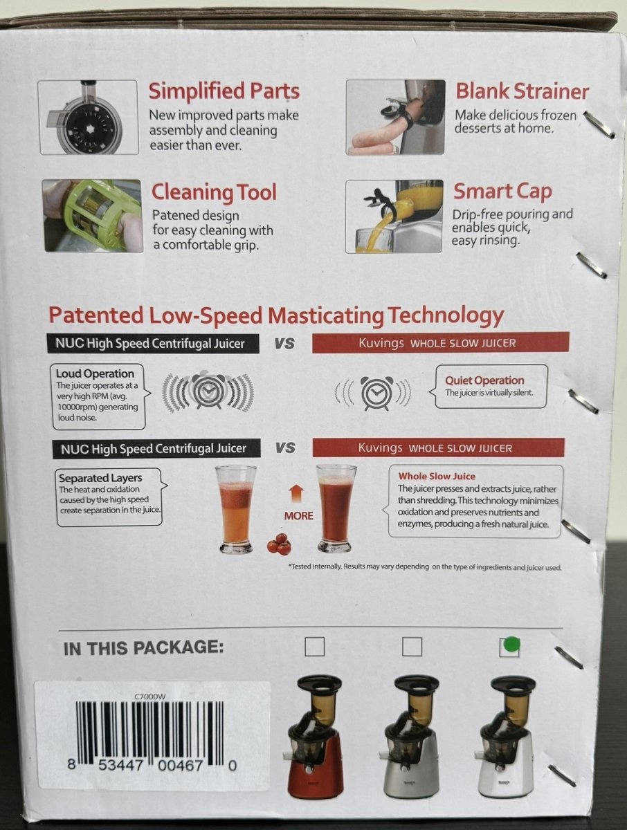 Kuvings Whole Slow Juicer C7000W - White - Sumara Shop LLC