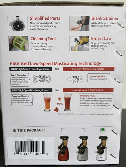 Kuvings Whole Slow Juicer C7000W - White - Sumara Shop LLC
