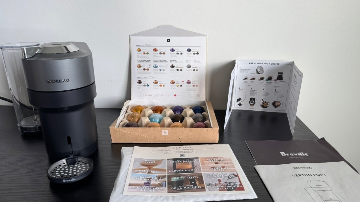 Nespresso Vertuo Pop+ Deluxe Coffee and Espresso Maker by Breville, Titan - Sumara Shop LLC