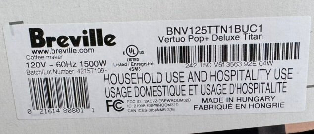 Nespresso Vertuo Pop+ Deluxe Coffee and Espresso Maker by Breville, Titan - Sumara Shop LLC