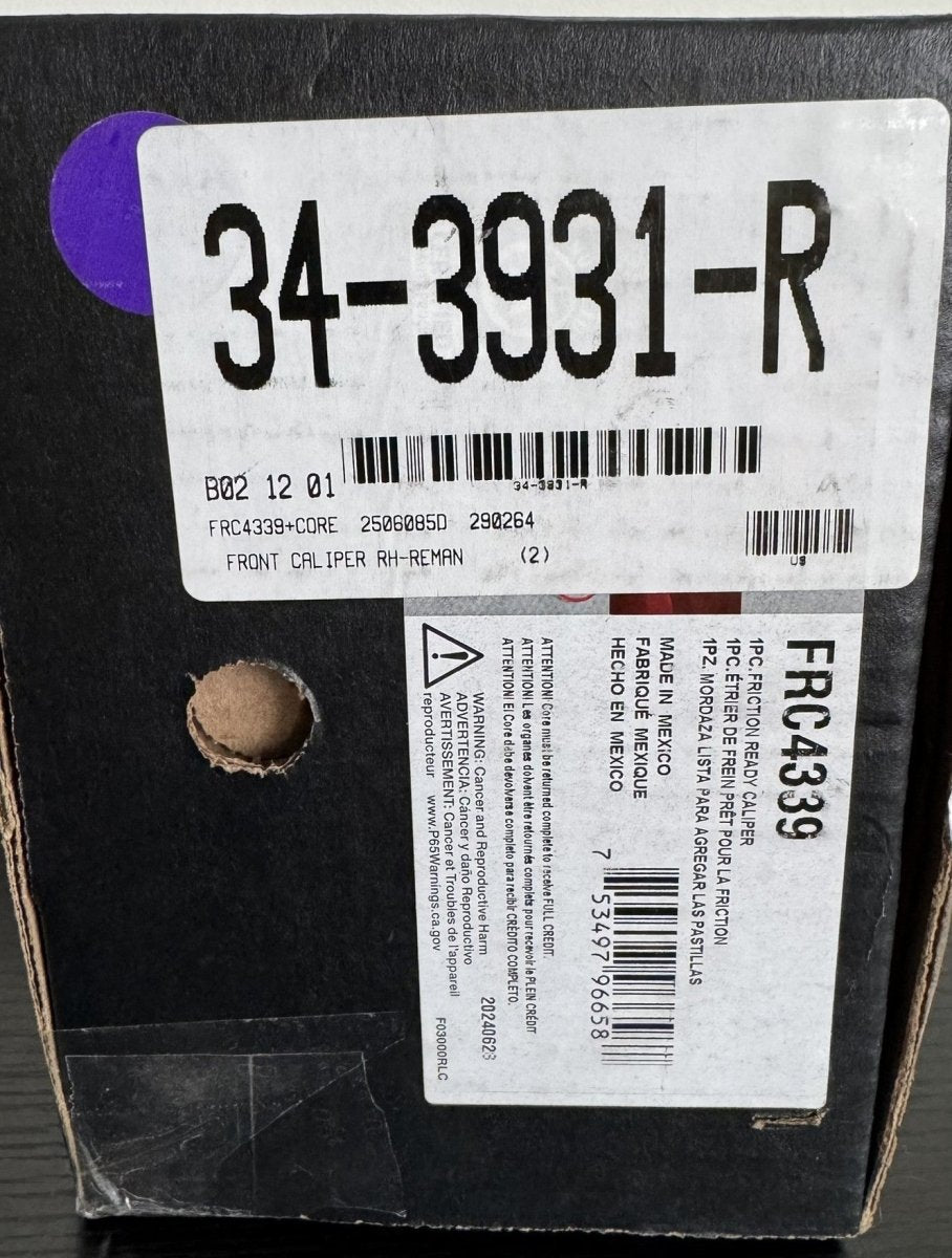 Raybestos FRC4339+CORE – Front Brake Caliper (RH – Remanufactured) - Sumara Shop LLC